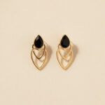 Heart Earrings | Gold Brass Jewelry | Dangle Drop Gift