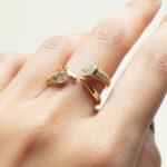 Gold Pave Wrap Ring | Open CZ Band | Adjustable Coil Jewelry